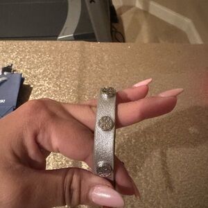 Silver Tory Burch Leather Women's Bracelet